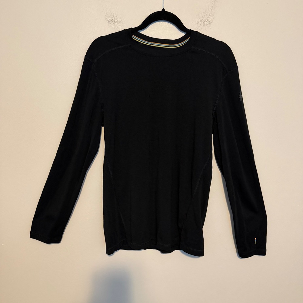 Smartwool Merino 250 Base Layer Crew M Black 100% Wool Thermal Shirt outdoor